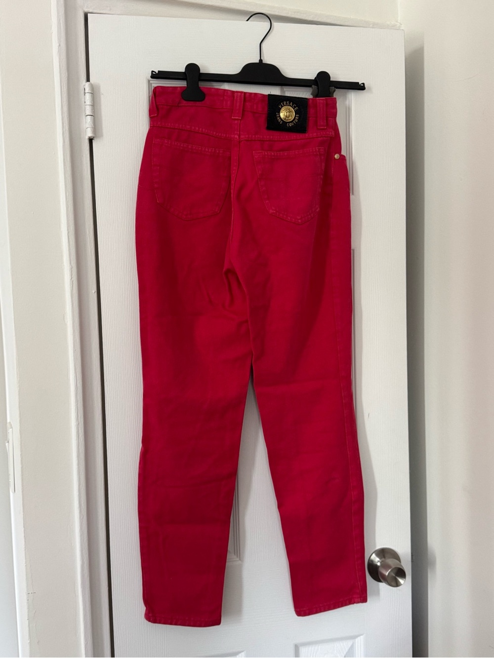 Vintage Versace Bright Pink Women's High-Rise Jeans